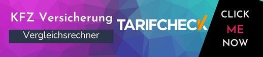 KFZ Versicherung wechseln und Reisebudget erhöhen Banner für den Kraftfahrzeug Versicherungsvergleich von Tarifcheck um bei der Autoversicherung ordentlich Geld zu sparen