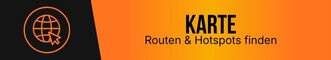 Routen und Hotspots in Pattaya entdecken Karte für Pattaya mit Routen und Hotspots auf einem grafischen Banner mit orange schwarzem Hintergrund und Globus Symbol