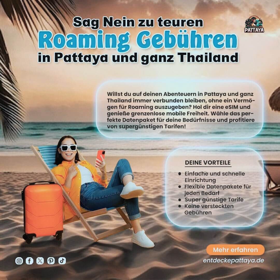 Airalo eSIM: Keine Roaming-Gebühren in Pattaya und Thailand – flexible Datenpakete mit einfacher Einrichtung.